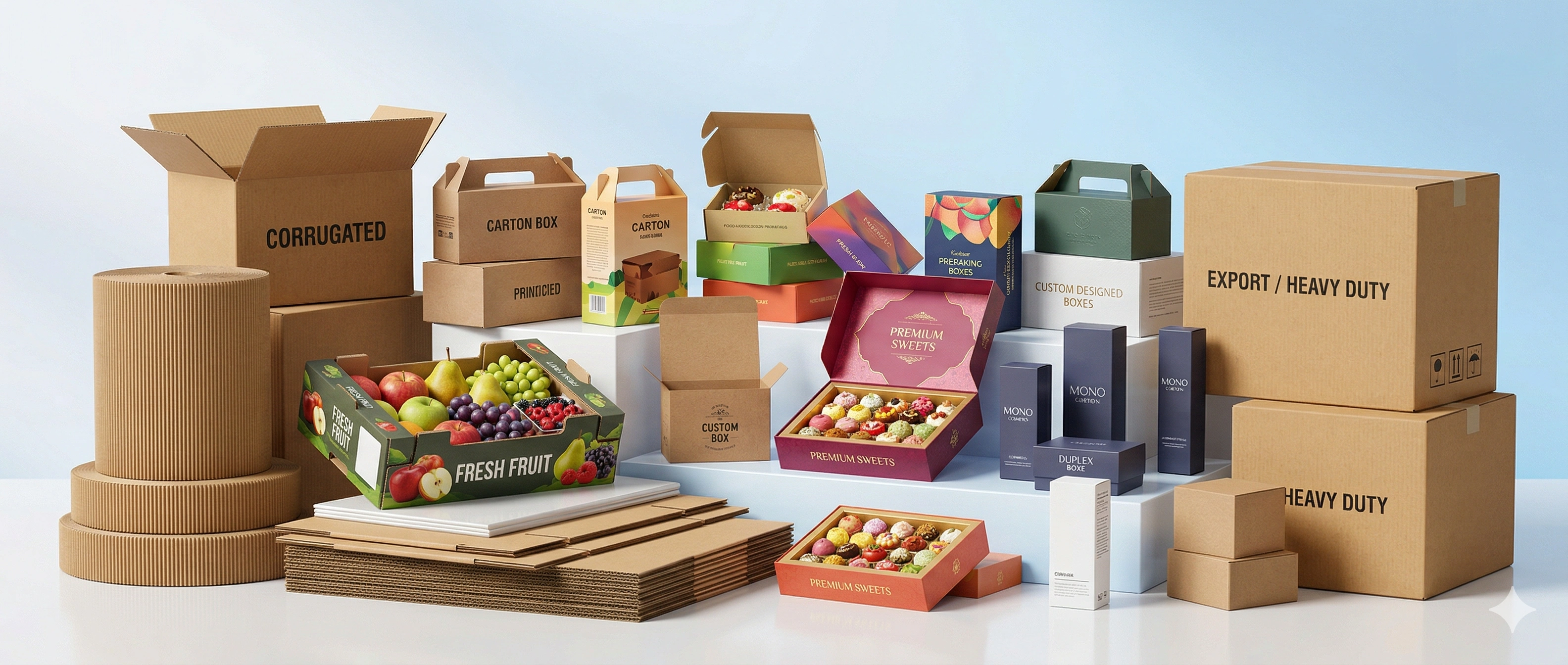 Fruit boxes manufacturer in India for packaging, storage and export of fresh fruits and vegetables