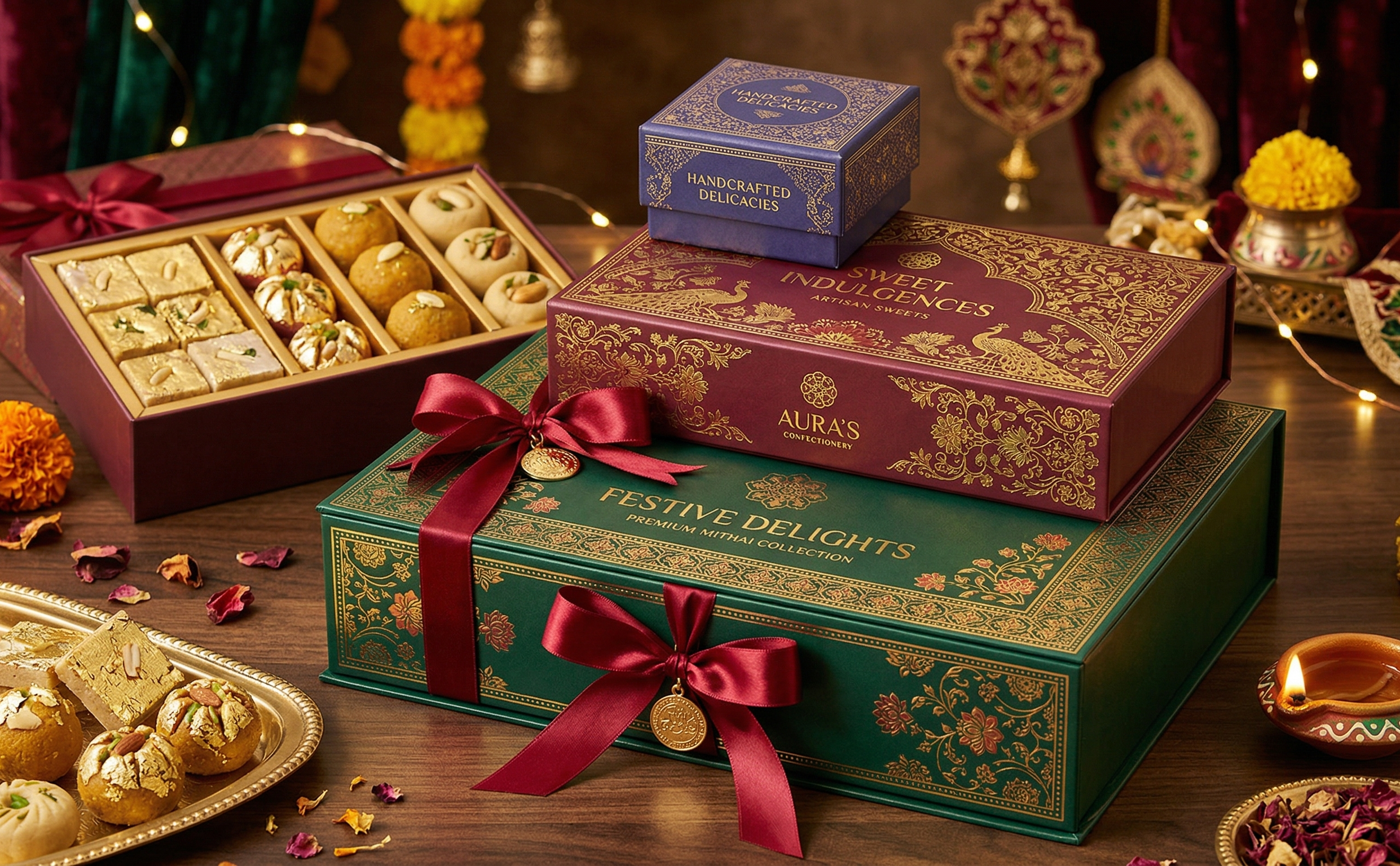 Sweet boxes manufacturer in India for mithai packaging and custom printed boxes